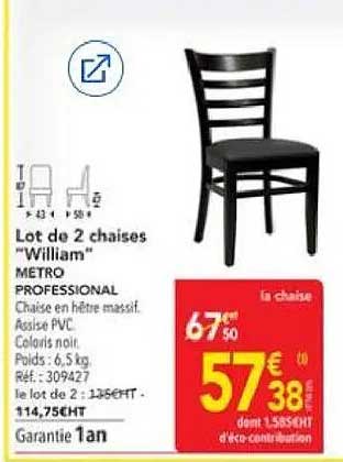 Lot de 2 chaises "William"
