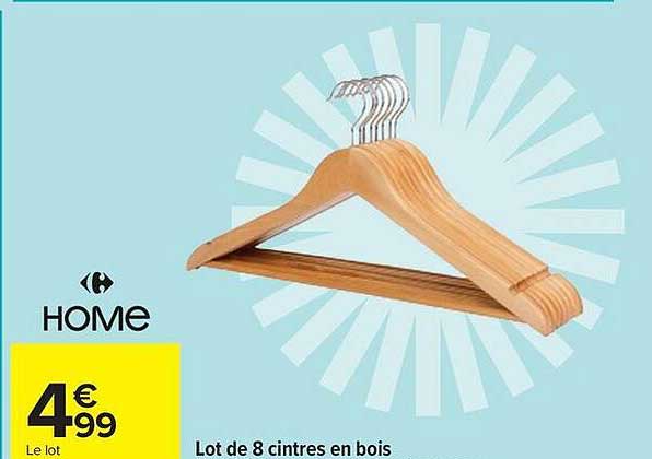 Lot de 8 cintres en bois