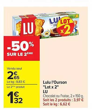 Lulu l'Ourson "Lot x 2" LU