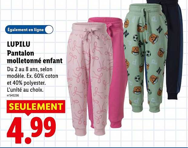 LUPILU Pantalon molletonné enfant