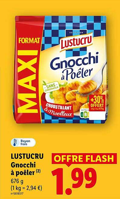LUSTUCRU Gnocchi à poêler (2) 676 g