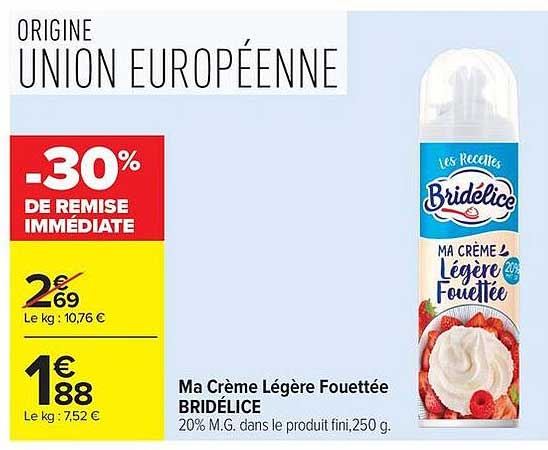 Ma Crème Légère Fouettée BRIDÉLICE