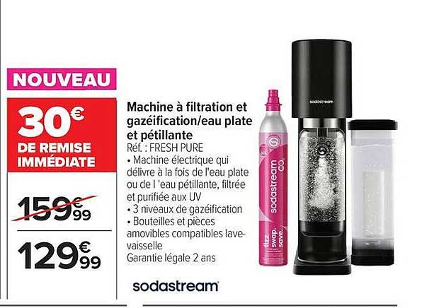 Machine à filtration et gazéification/eau plate et pétillante