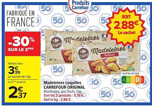 Madeleines coquilles CARREFOUR ORIGINAL