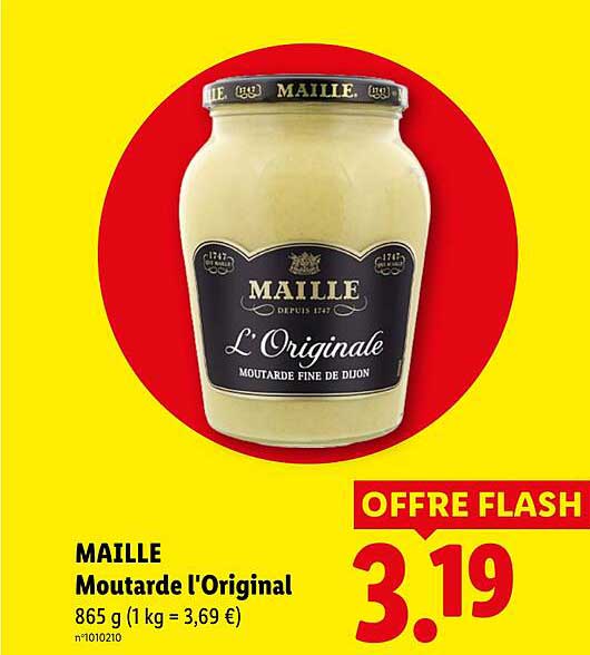 MAILLE Moutarde l'Original 865 g (1 kg = 3,69 €)