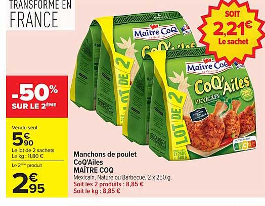 Manchons de poulet CoQ’Ailes MAÎTRE COQ