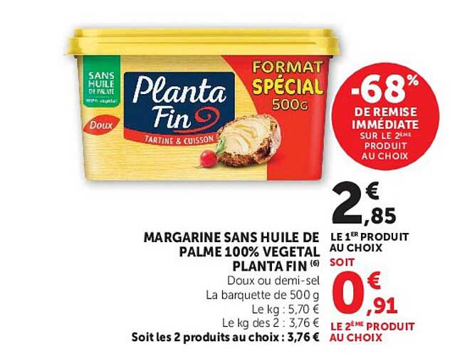 MARGARINE SANS HUILE DE PALME 100% VEGETAL PLANTA FIN (6)