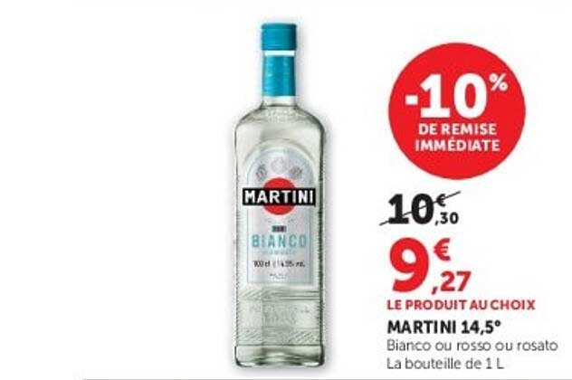 MARTINI 14,5° Bianco ou rosso ou rosato La bouteille de 1 L