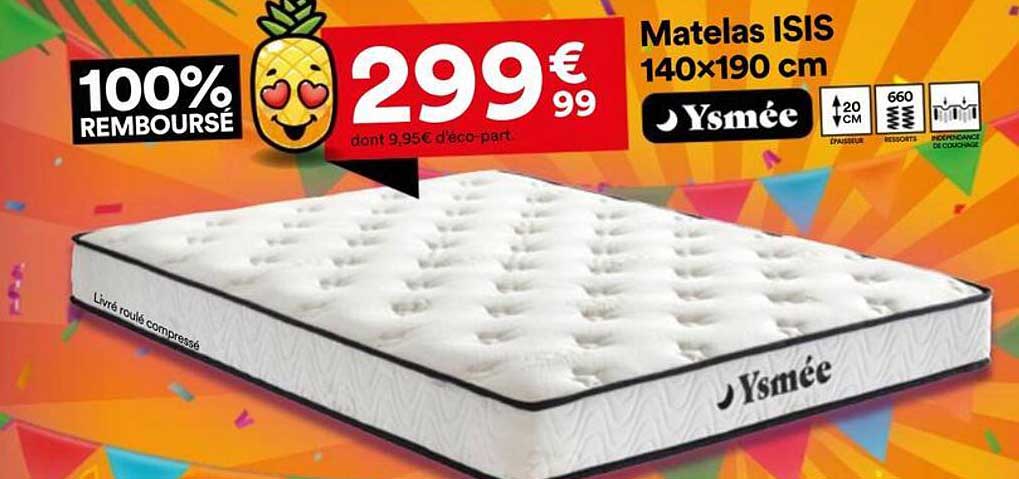 Matelas ISIS 140x190 cm Ysmée