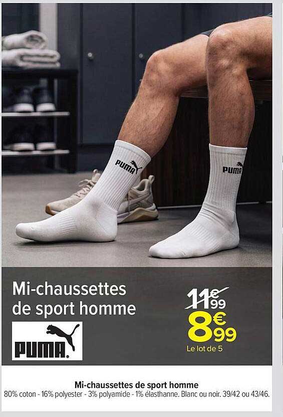 Mi-chaussettes de sport homme