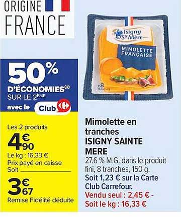 Mimolette en tranches ISIGNY SAINTE MERE