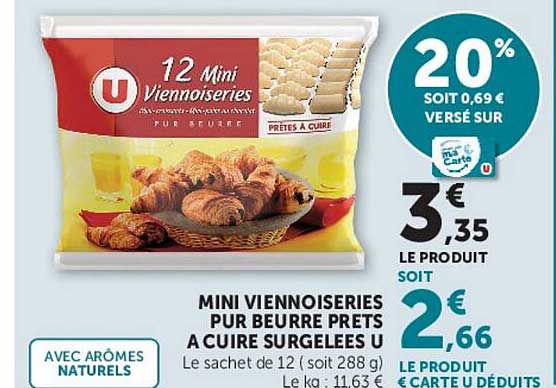 MINI VIENNOISERIES PUR BEURRE PRETS A CUIRE SURGELEES