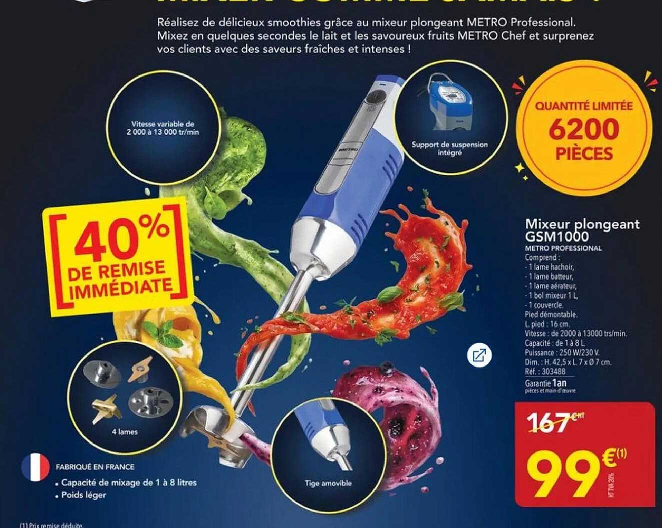 Mixeur plongeant GSM1000 METRO PROFESSIONAL