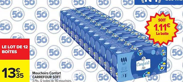 Mouchoirs Confort Carrefour Soft