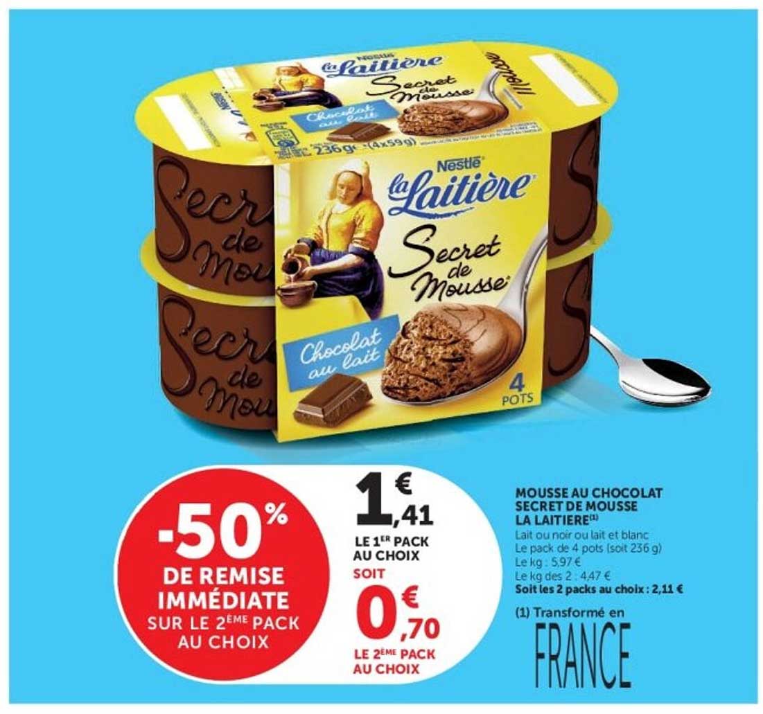 MOUSSE AU CHOCOLAT SECRET DE MOUSSE LA LAITIÈRE