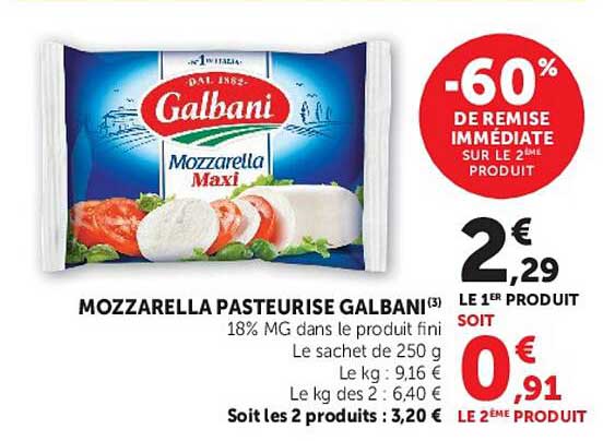 MOZZARELLA PASTEURISE GALBANI