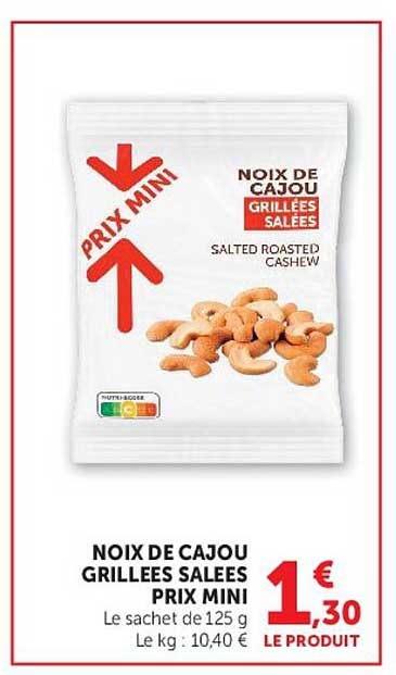 NOIX DE CAJOU GRILLEES SALEES PRIX MINI