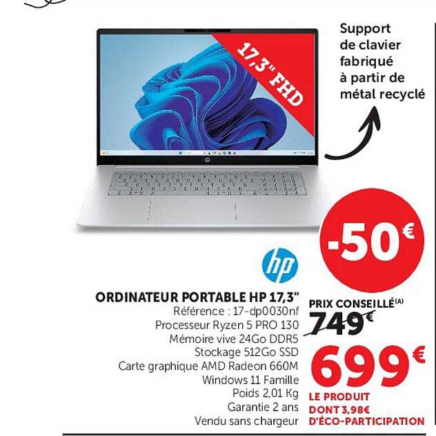 ORDINATEUR PORTABLE HP 17,3"
