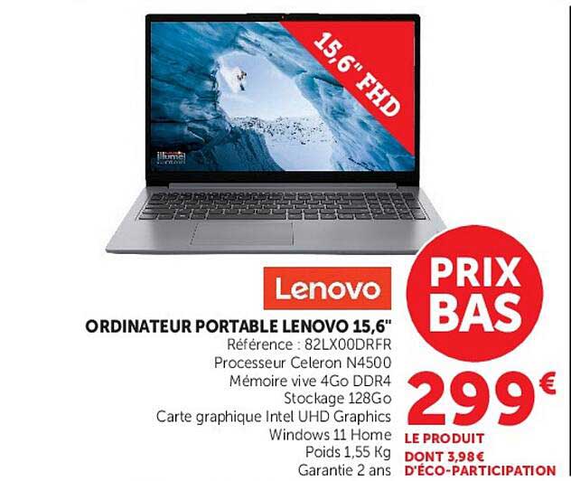 ORDINATEUR PORTABLE LENOVO 15,6"
