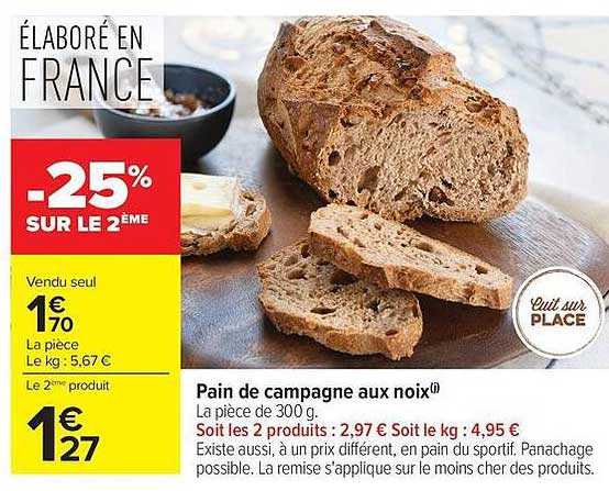 Pain de campagne aux noix