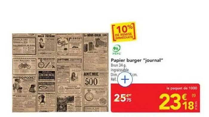 Papier burger "journal"