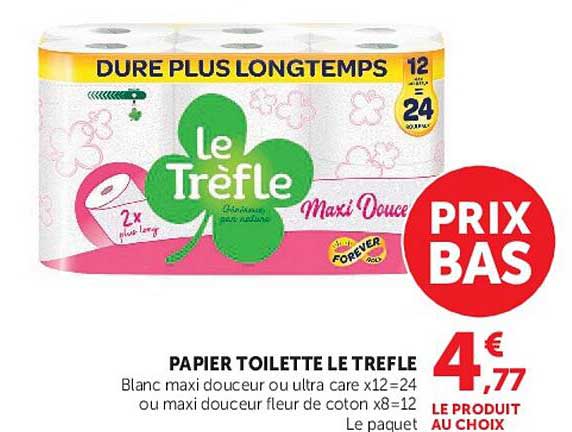 PAPIER TOILETTE LE TREFLE