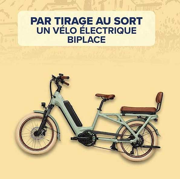 PAR TIRAGE AU SORT UN VÉLO ÉLECTRIQUE BIPLACE