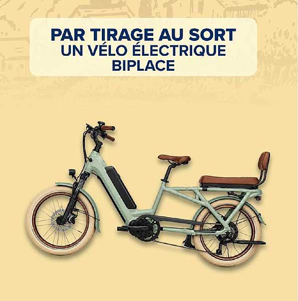 PAR TIRAGE AU SORT UN VÉLO ÉLECTRIQUE BIPLACE