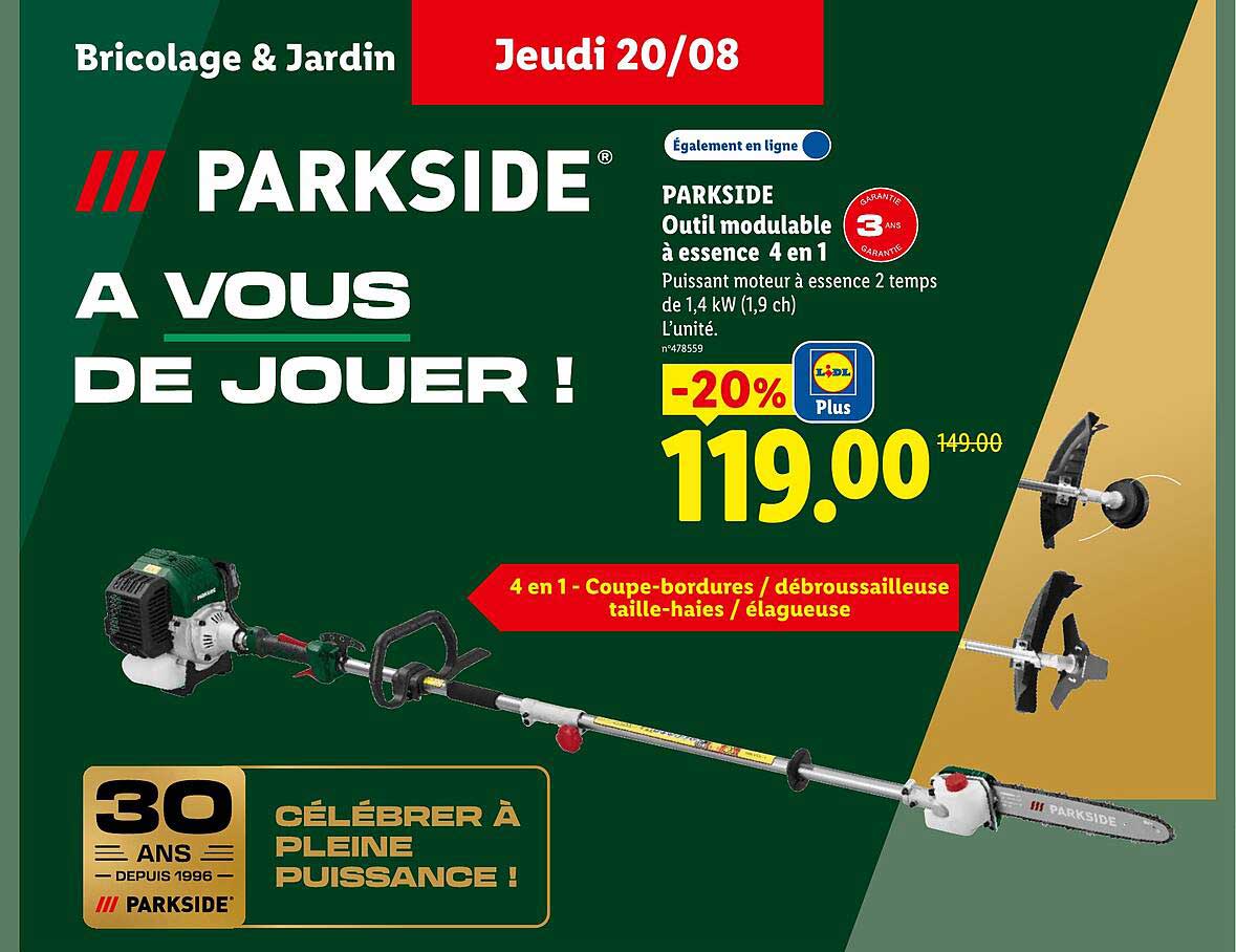 PARKSIDE Outil modulable à essence 4 en 1