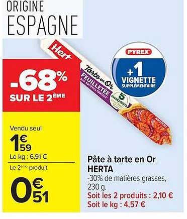 PÂTE À TARTER EN OR HERTA