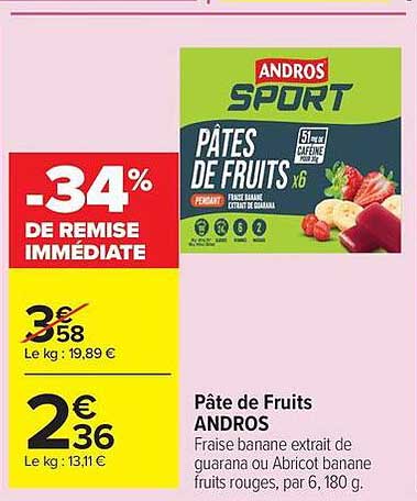 Pâtes de fruits ANDROS SPORT