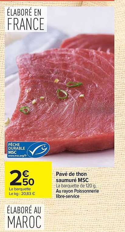 Pavé de thon saumuré MSC
