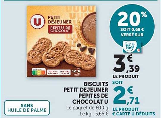 PETIT DÉJEUNER PÉPITES DE CHOCOLAT