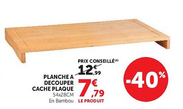 PLANCHE A DECOUPER CACHE PLAQUE 54x28CM En Bambou