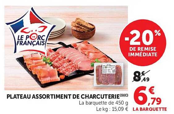 PLATEAU ASSORTIMENT DE CHARCUTERIE(3)(C)