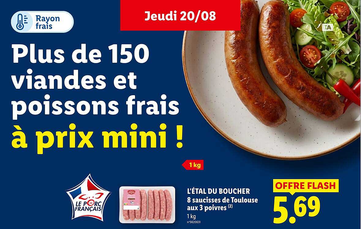 Plus de 150 viandes et poissons frais à prix mini !