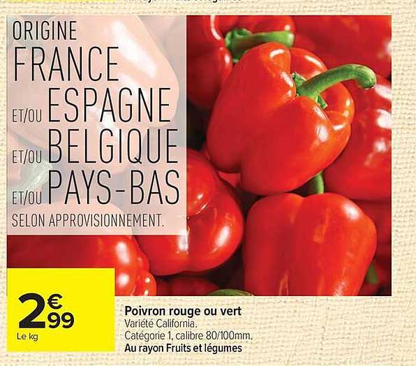 Poivron rouge ou vert