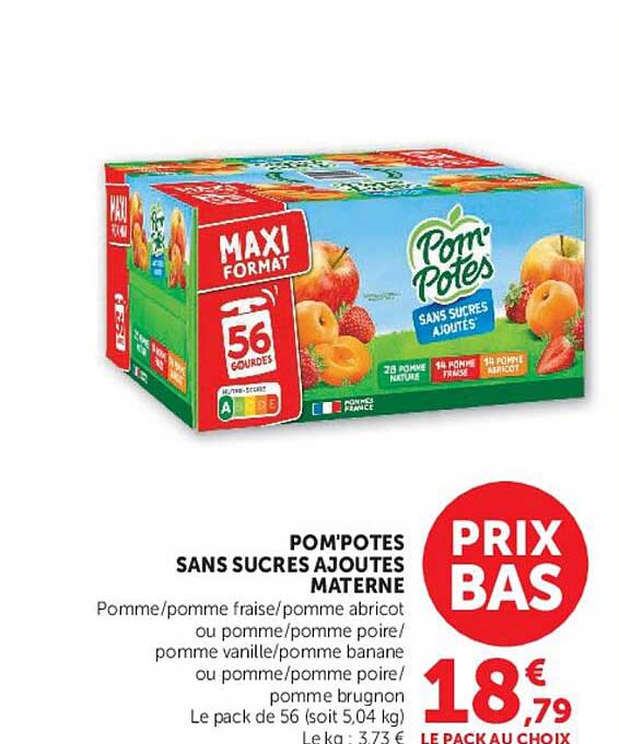 POM'POTES SANS SUCRES AJOUTES MATERNELLE
