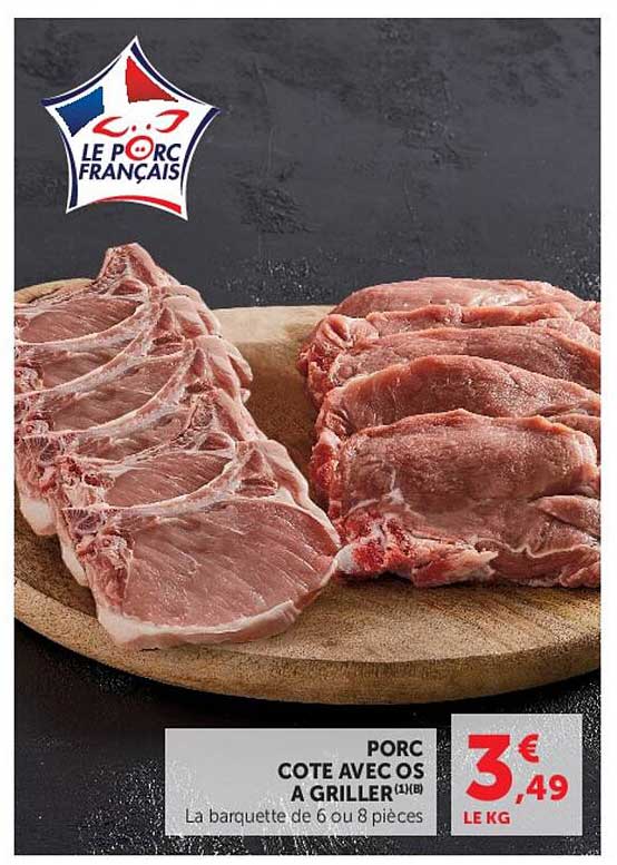PORC COTE AVEC OS A GRILLER