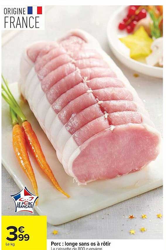 Porc : longe sans os à rôtir