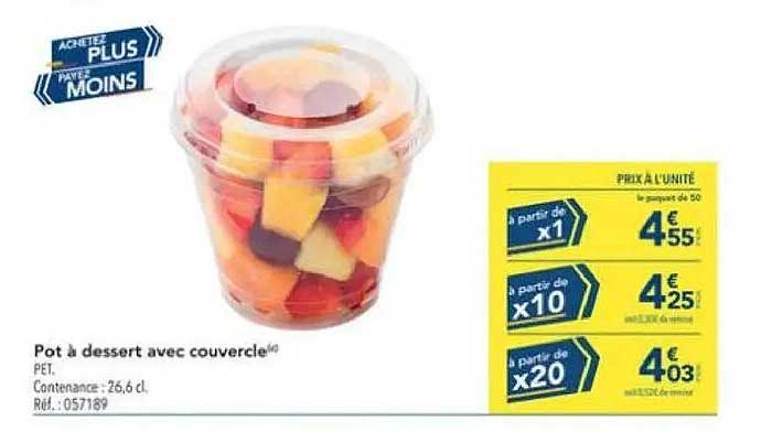 Pot à dessert avec couvercle