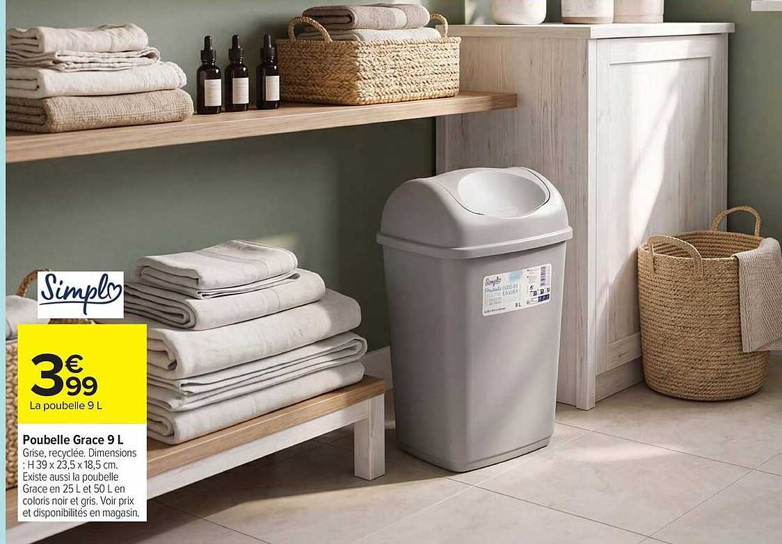 Poubelle Grace 9 L