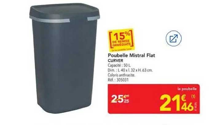 Poubelle Mistral Flat CURVER