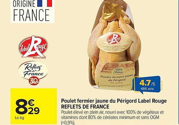 Poulet fermier jaune du Périgord Label Rouge REFLETS DE FRANCE
