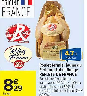 Poulet fermier jaune du Périgord Label Rouge REFLETS DE FRANCE