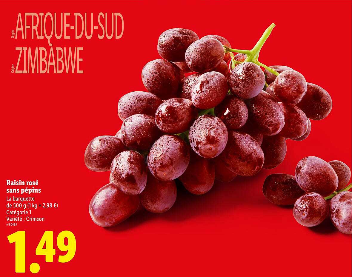 Raisin rosé sans pépins