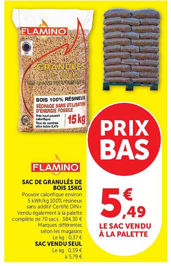 SAC DE GRANULÉS DE BOIS 15KG