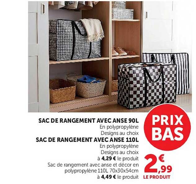 SAC DE RANGEMENT AVEC ANSE 90L