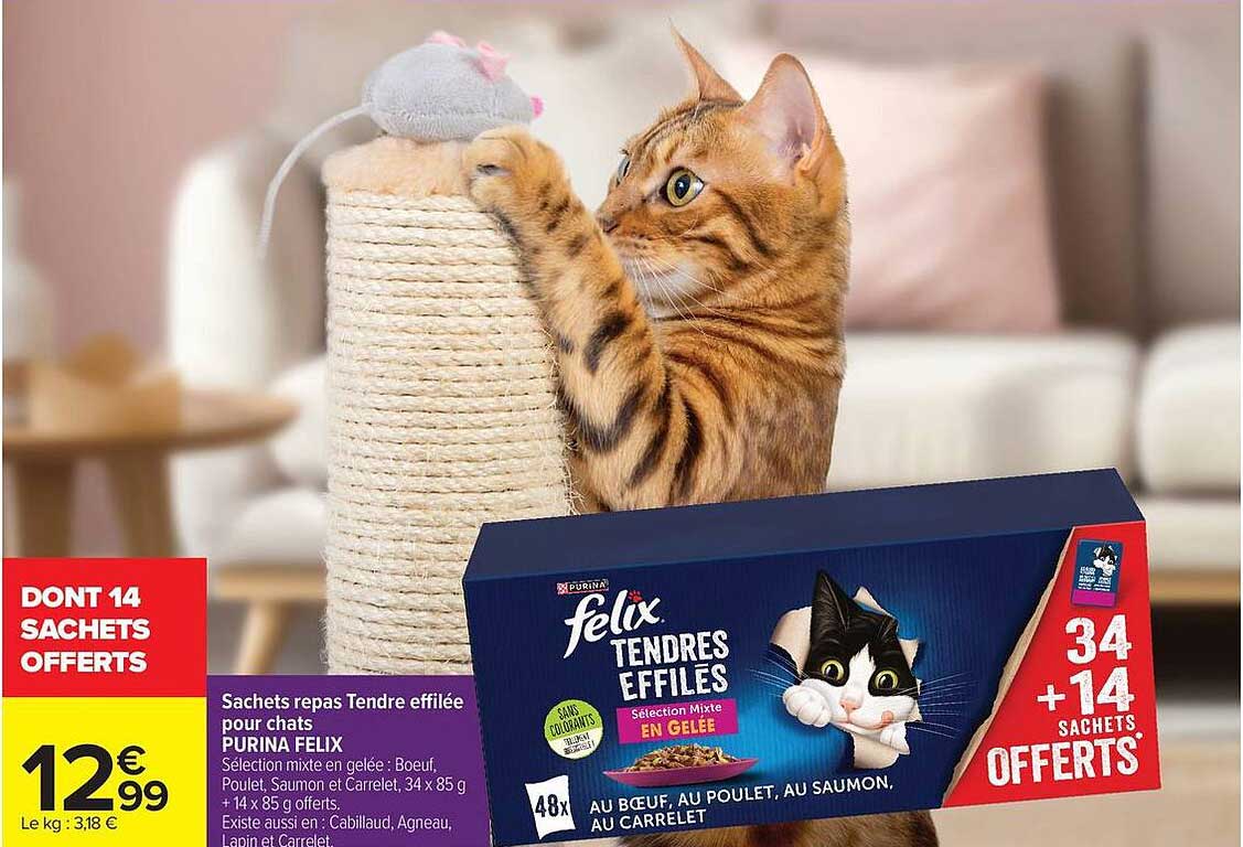 Sachets repas Tendre effilée pour chats PURINA FELIX