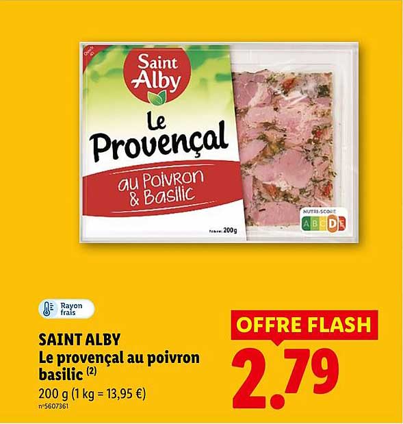 SAINT ALBY Le provençal au poivron basilic